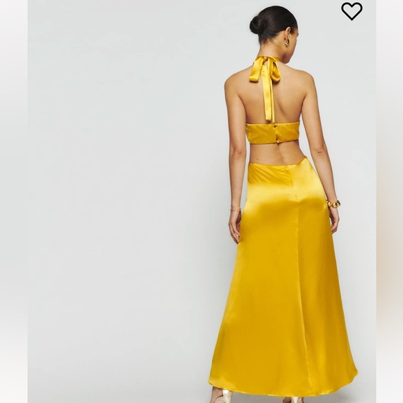 Reformation Nerida silk dress turmeric - Picture 7 of 12